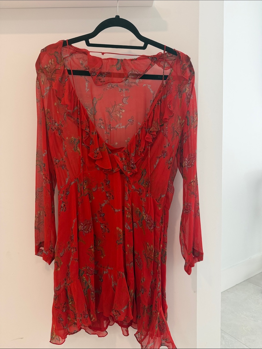 IRO Red Floral Mini Dress